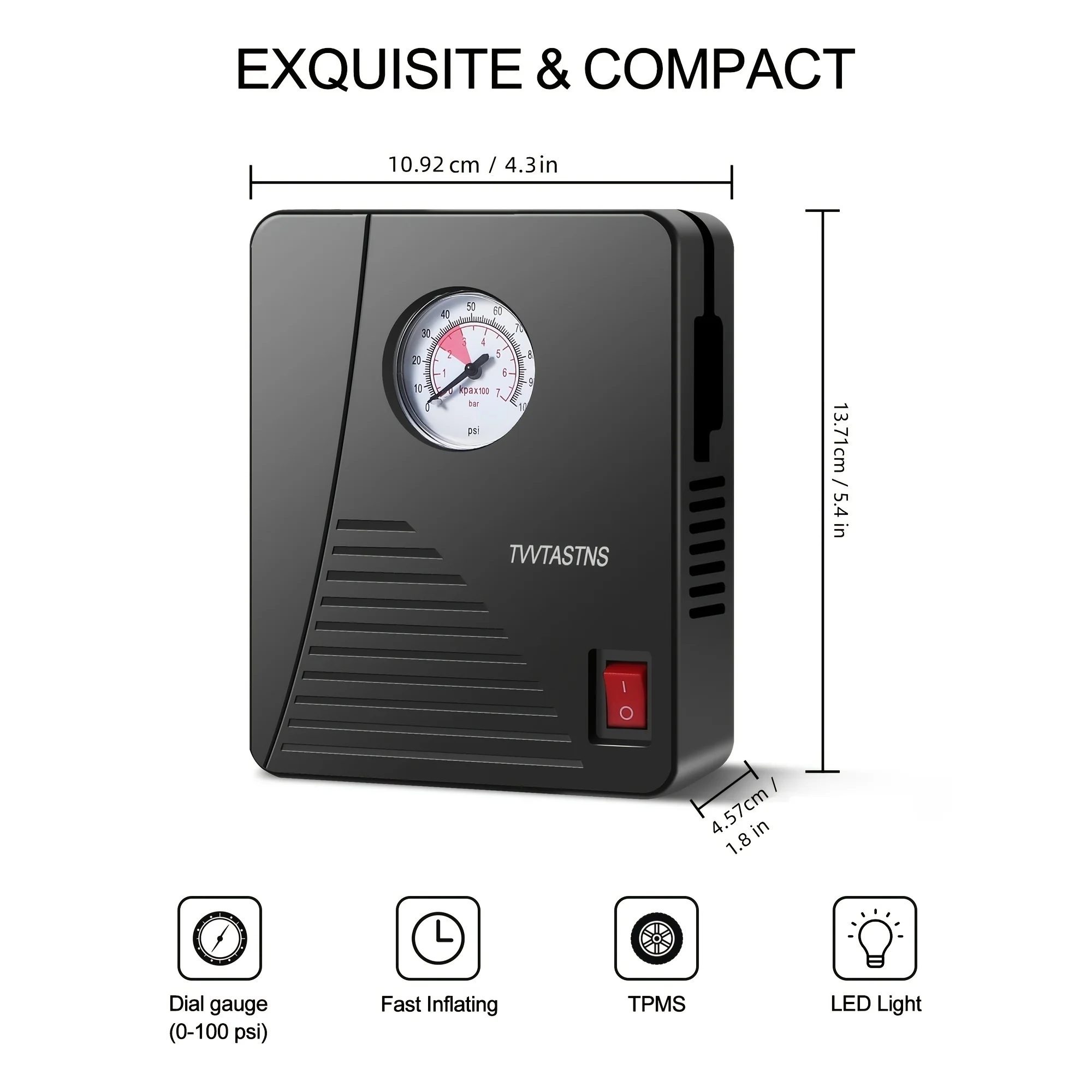 Tire inflator portable Air Compressor DC12V 100PSI Auto Air Pump tire inflators Practical Cheap Car Pump