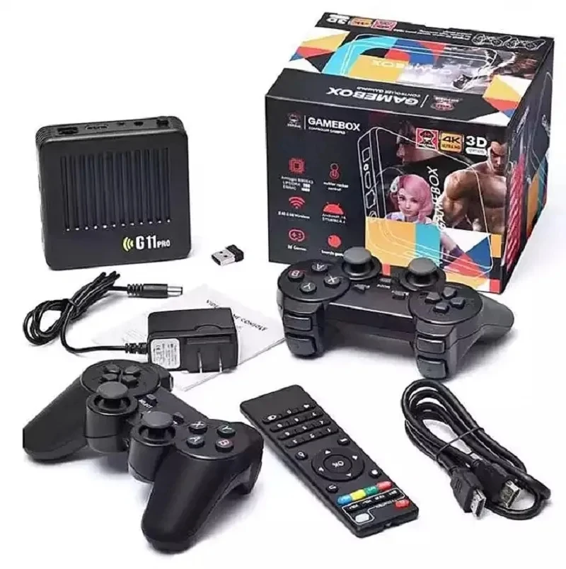 Game Box Video Game Console G11 Pro Double Wireless Family Retro Classic games 64/128GB 30000+ Games 4k For PSP/DC/N64