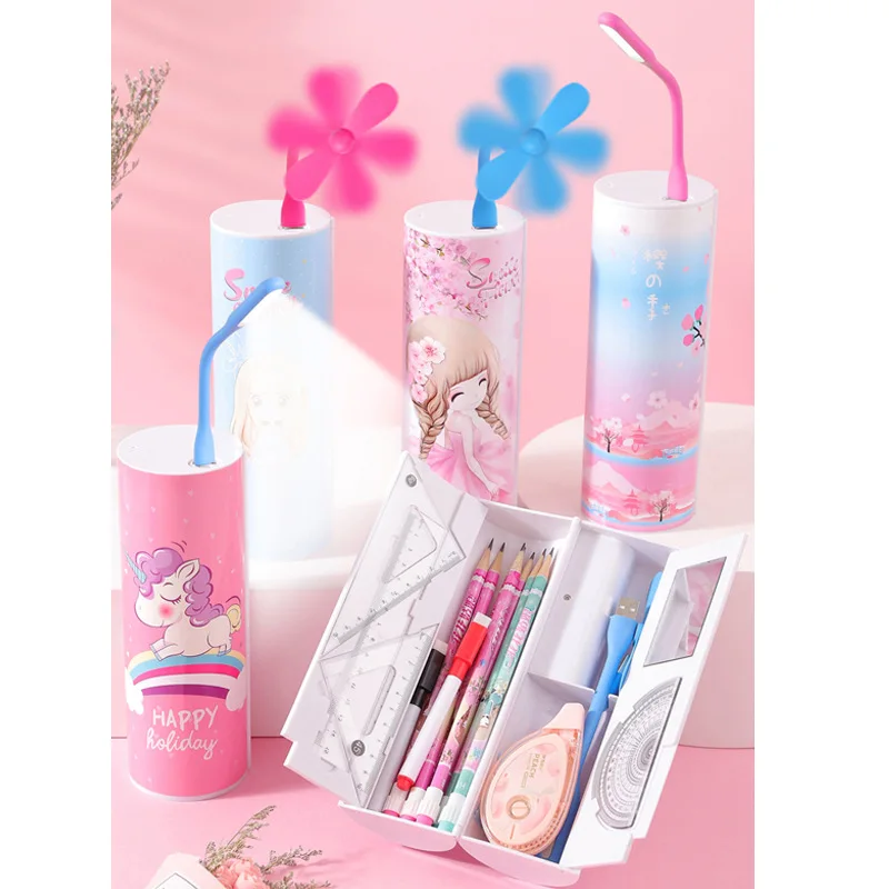 Wholesale new USB kids pencil case boy girl popular stationery box Elementary school functional stationery box