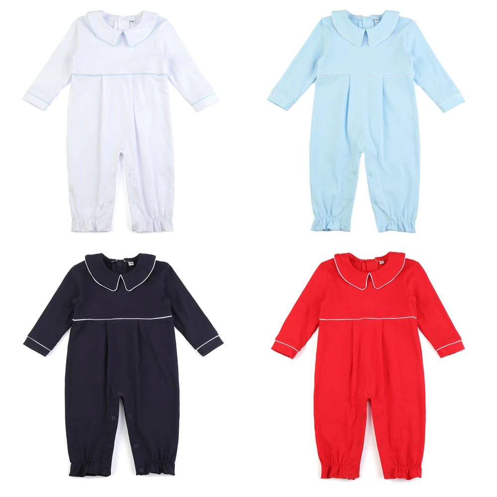 New Design Navy  Color Wholesale Baby Clothes Toddler  Boy Girl Clothing Baby Rompers  Blank Cotton bodysuit one piece