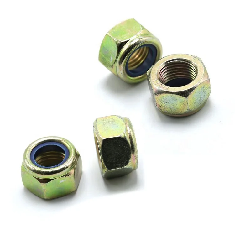 DIN985 nylon insert lock brass hex nut for connect parts