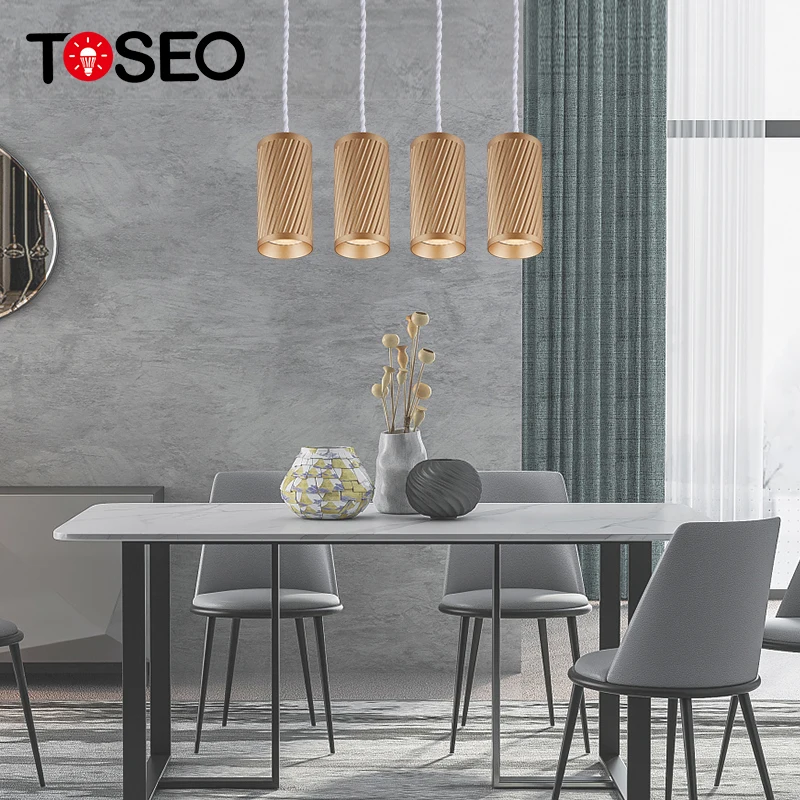 Modern Nordic Bar Restaurant Chandeliers Ceiling Aluminium Champagne Gold LED Modern Nordic Chandelier GU10 Pendant Light 