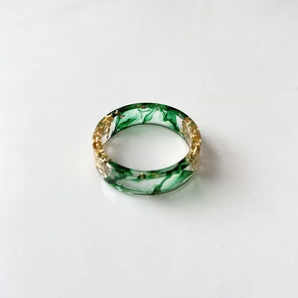 valentines day gift Foreign Trade Department small fresh hand-dried flower gold foil color delicate glue dazzle color resin ring
