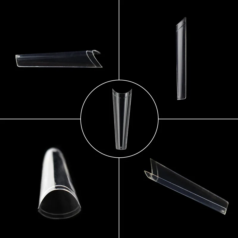 XXXL Coffin Nail Art Tips Extra Long C Curve Manicure Press On Tip Salon Supply Half Cover Acrylic Extension System False Nails