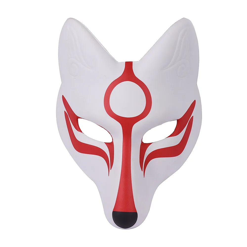 Cosplay Japanese Anime Fox Girl Image Masquerade Props Supplies Eva White Fox Pu Leather material Mask Party Mask