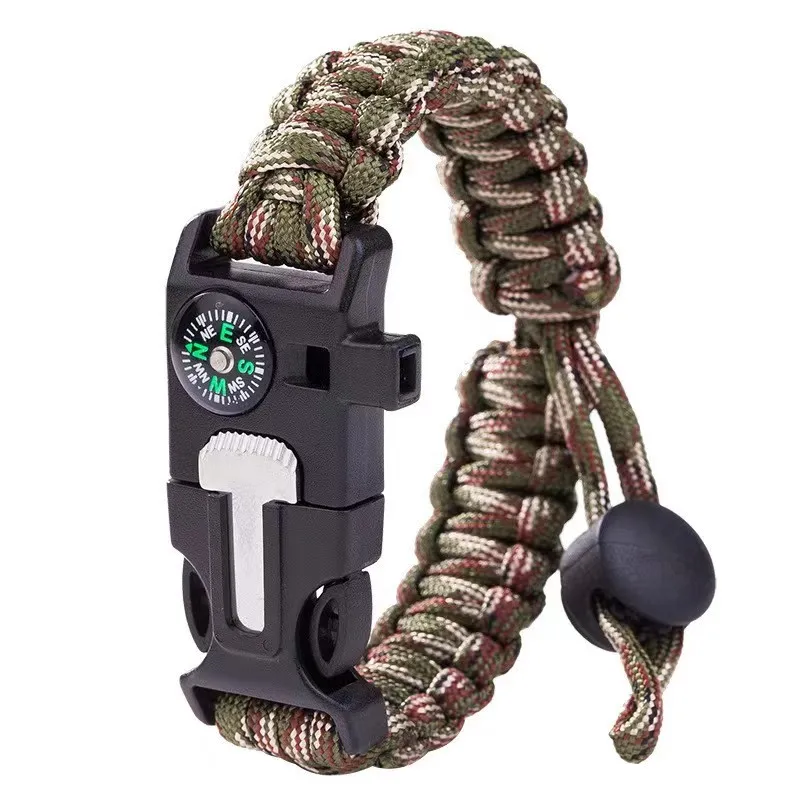 XIWANG Outdoor 5 in 1 Survival Paracord Knife Survival Bracelet Paracord Bracelet Kit for Outdoor Survival