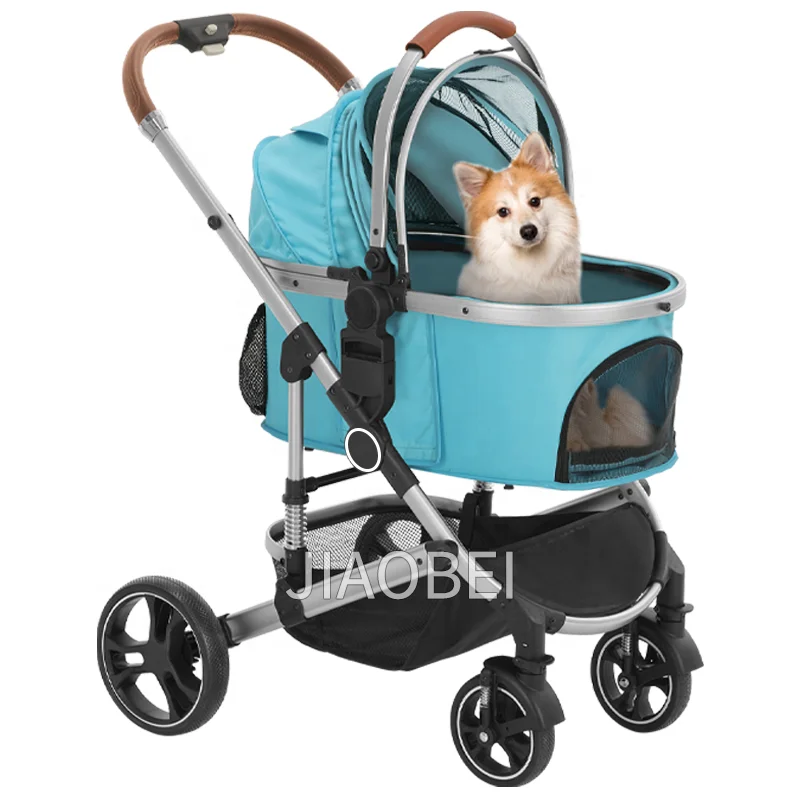 2022 New Durable Luxury  Pet Stroller High View Fashionable Dog Kennel Pram for Travel