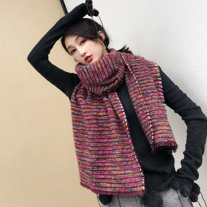 
Wholesale Cheap 200*50Cm Multicolor Acrylic Scarf Fashion Warm Long Scarf For Winter <span style=