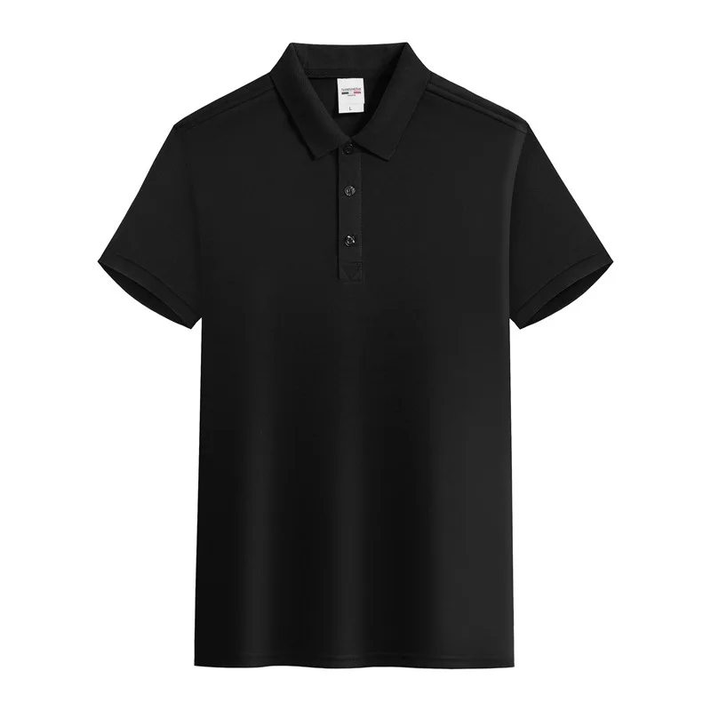 100% Premium Pure Cotton Custom Logo Plain T Shirt Black White Classic Short Sleeved Tee Summer Plus Size Mens Polo Shirts