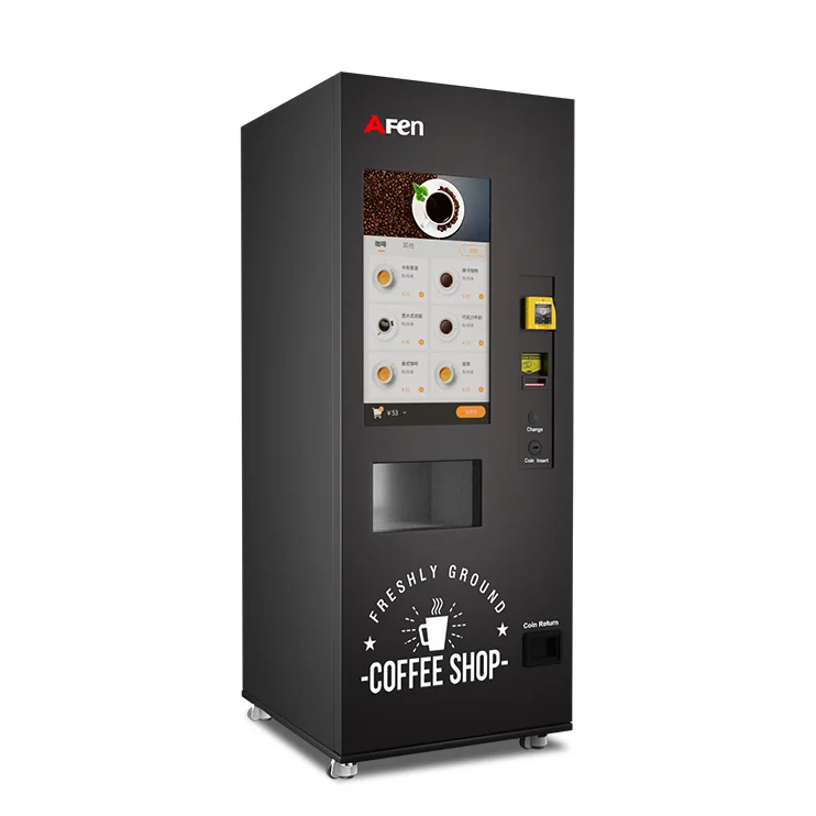 Afen High-End Quality Coffee Vending Machine Fresh Ground Coffee Vending Machine With 22 Inches Touch Screen