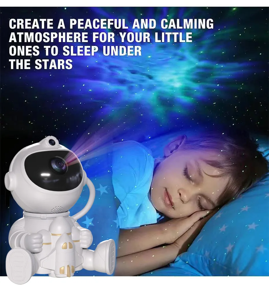 Ocean Wave Space Usb Robot Aurora Moon Sky Real Lamp Starry Smart Home Led Night Light Stars Astronaut Projector For Bedroom