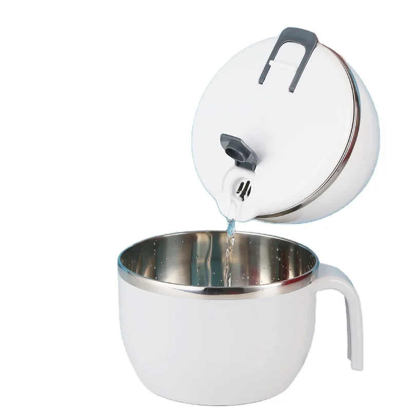 
Stainless Steel Round Bowl With Lid 304 Stainless Steel Kid Food Container Noodle Salad Lunch Box Plastic Body Tiffin Picnic Box 