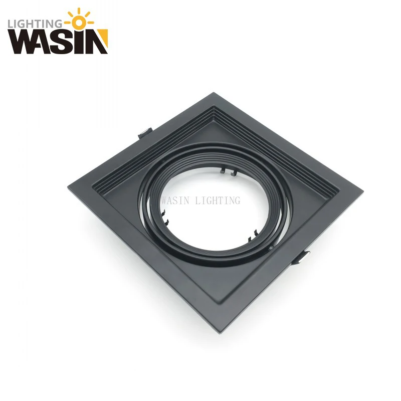 Embeeded Square Grille Light Fittings GU10 MR16 GU5.3 Bulb Lampshade LED Downlight Housing