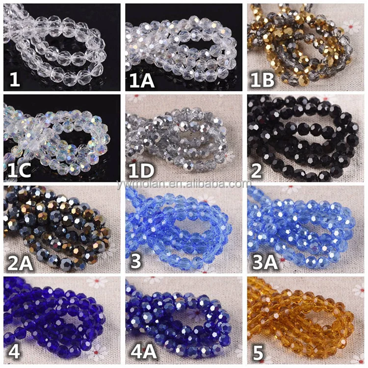 Round 32 Facets Cut Ball AB Plated Colors 3/4/6mm 8mm 10mm Faceted Crystal Glass Loose Spacer Beads Lot For Jewelry Making DIY