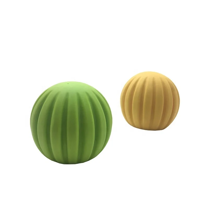 Natural organic color non-toxic safe rubber baby molar teether ball toy set