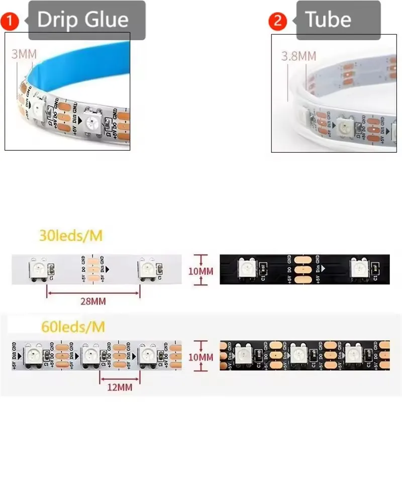 Светодиодная лента RGB 2835/5050 IP65 5 м