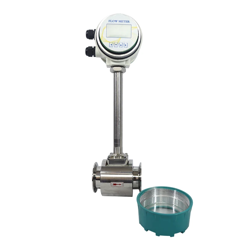 Clamp high reliability portable flow meter digital fuel meter gas air steam Vortex flowmeter