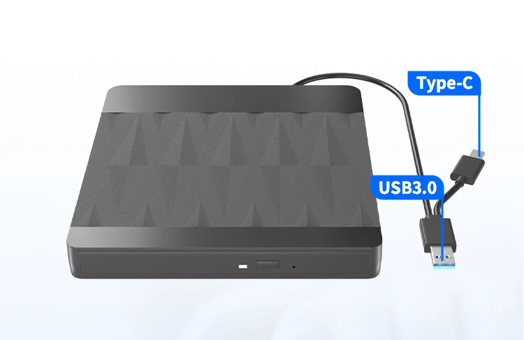 External DVD Drive Slim Type C USB 3.0 DVD Enclosure Re-writer Burner Writer CD-ROM Case For Laptop CD/DVD Optical Drive