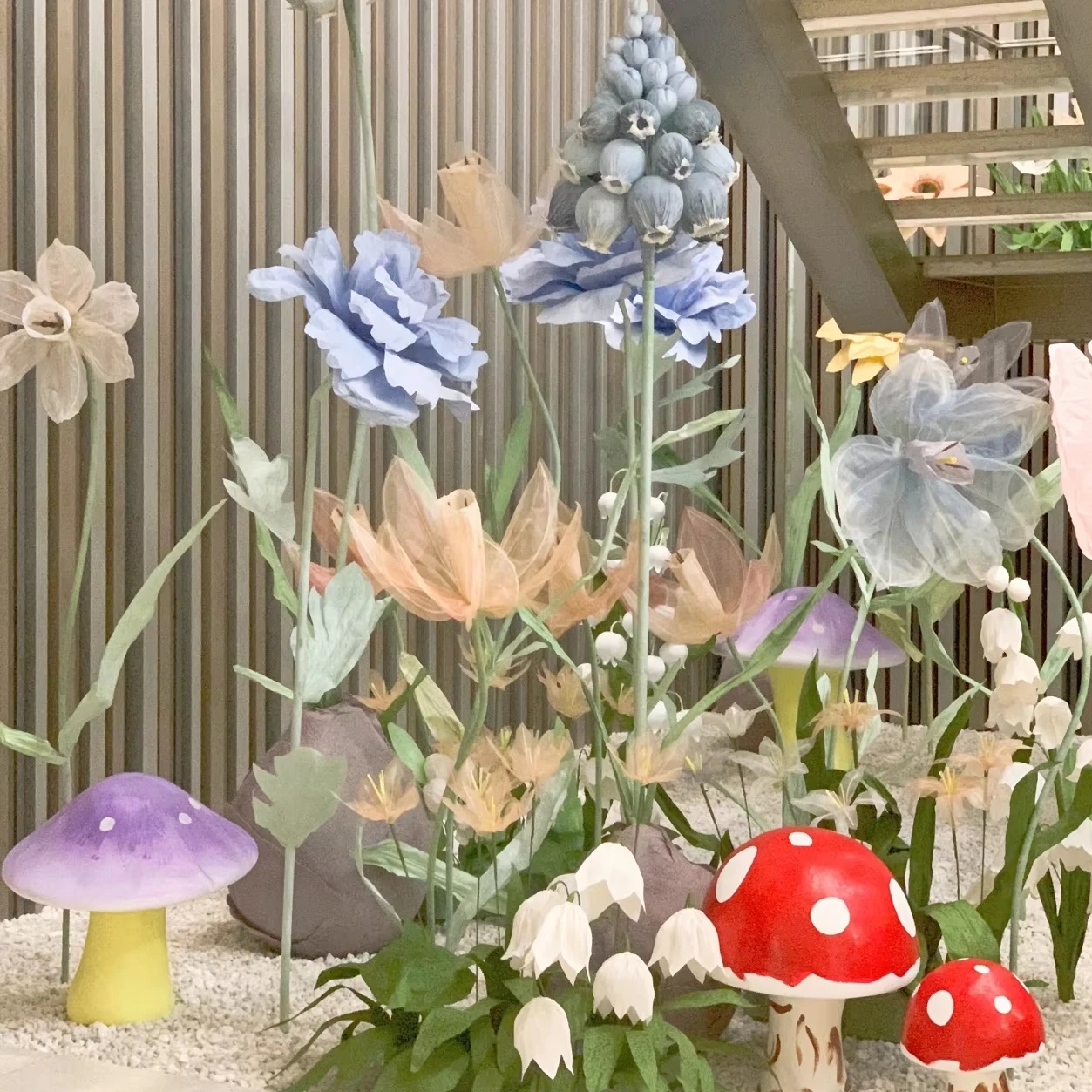 Window decor flowers giant peony hyacinth rose daisy narcissus artificial flowers for hotel lobby display wedding decoration