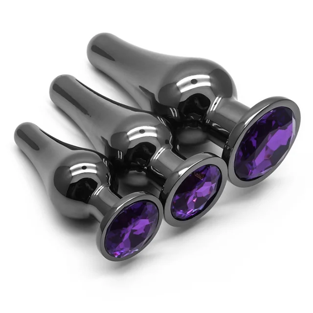 New gun color sex toy metal extended anal plug