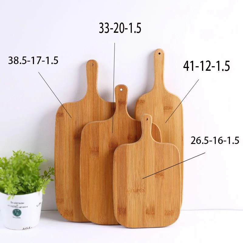 Cheese wooden chopping board blocks organic bamboo cheese pizza wood cutting charcuterie board set with handle