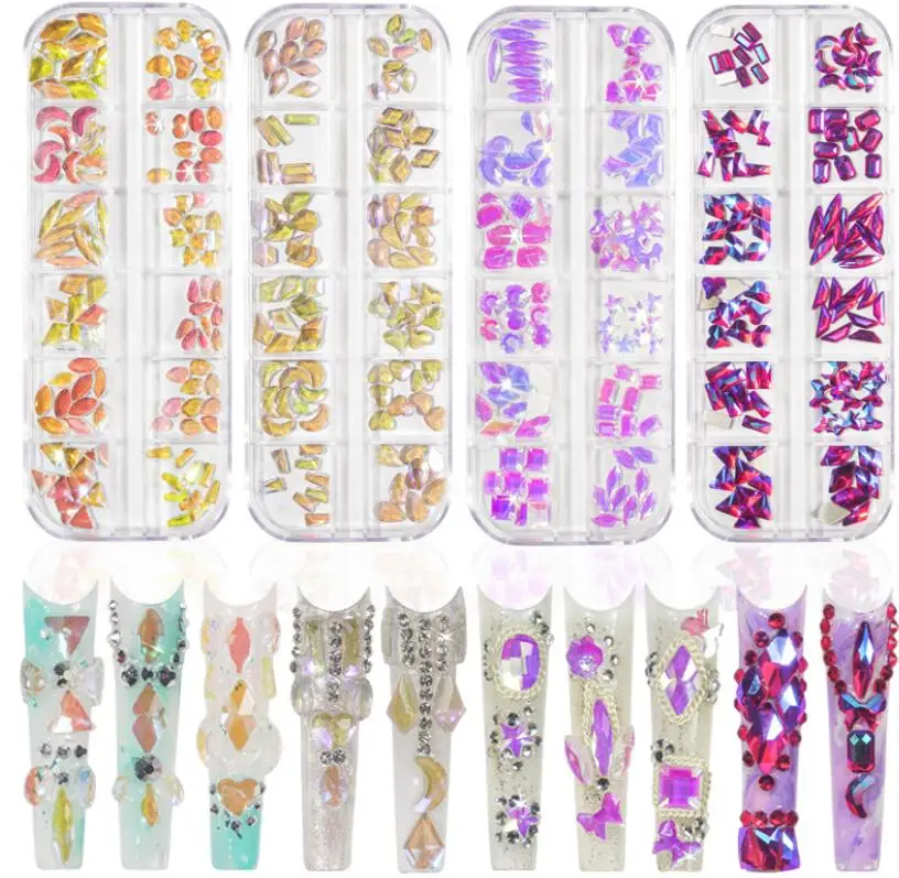 Wholesale New Nail art Rhinestones Irregular Flat Bottom Nail Art Glass Diamond Jewelry Nail Accessories