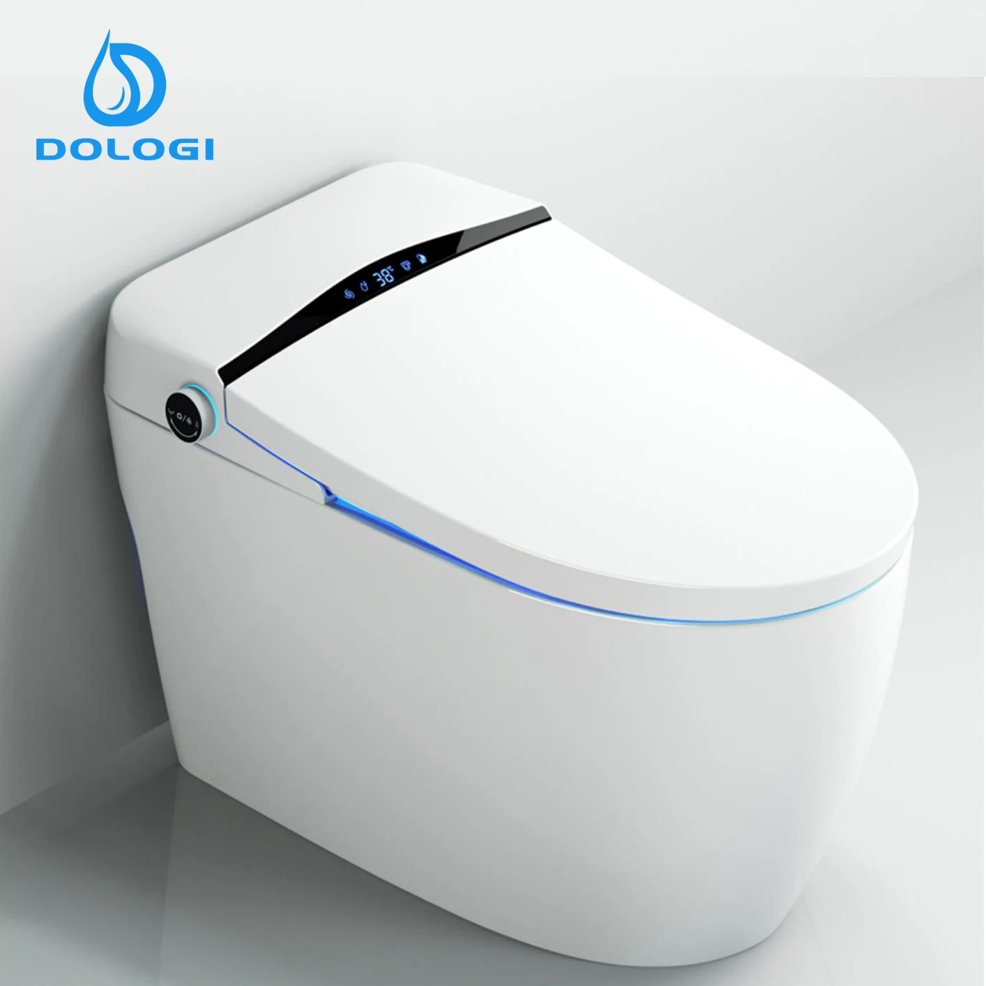 DOLOGI automatic black smart intelligent ceramic toilet with bidet dryer seat heating Europe Modern Luxury with remote control