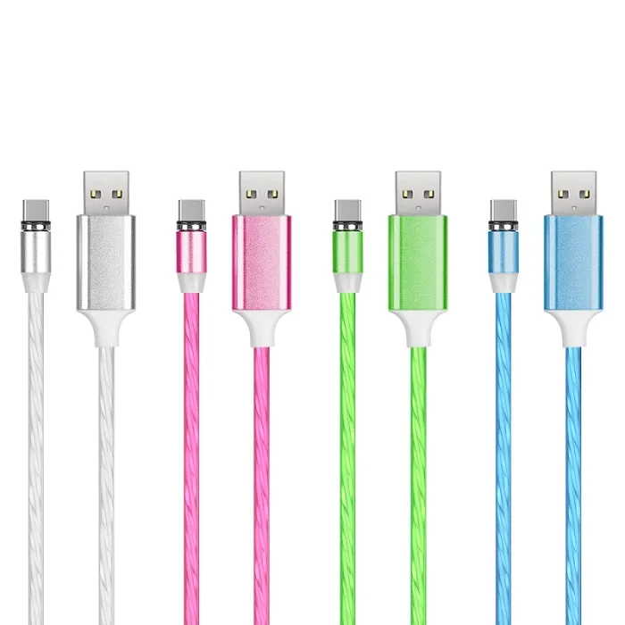 1 м 3 в 1 USB Магнитный зарядный кабель для передачи данных с 2A течет светлых линий Магнитный зарядный кабель для мобильного телефона