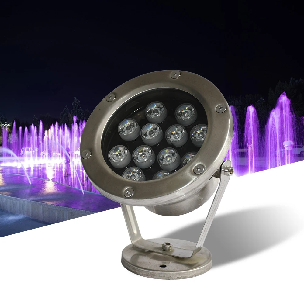 Stainless Steel 12W Rgb Ip68 12V Led Swimming Pool Underwater Light