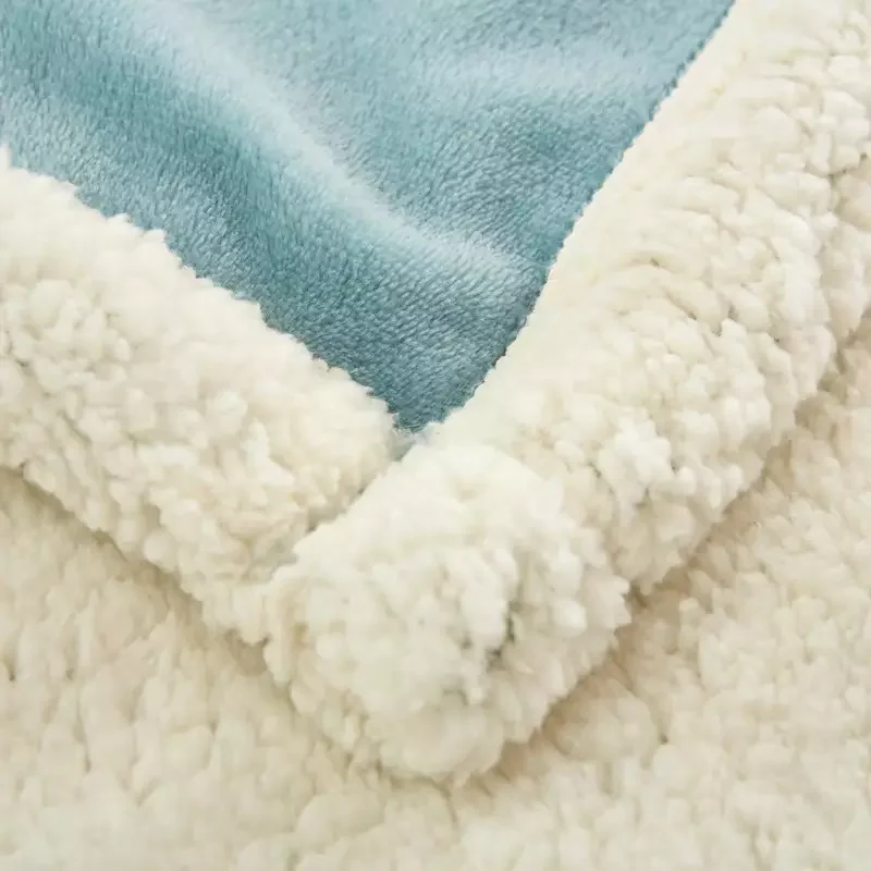 Hot Selling 100% Polyester  Winter Flannel c Double Lamb Wool Blanket