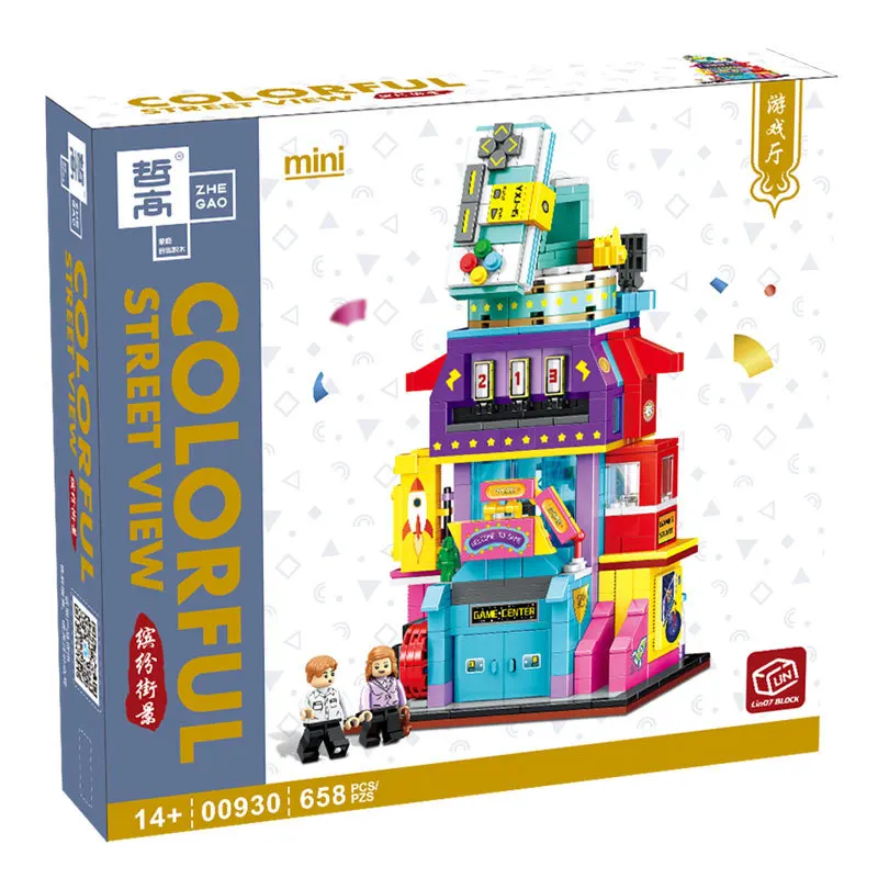 City Street View convenience store creative model ornaments puzzle building blocks Mini Block figure Blocks toys for kids
