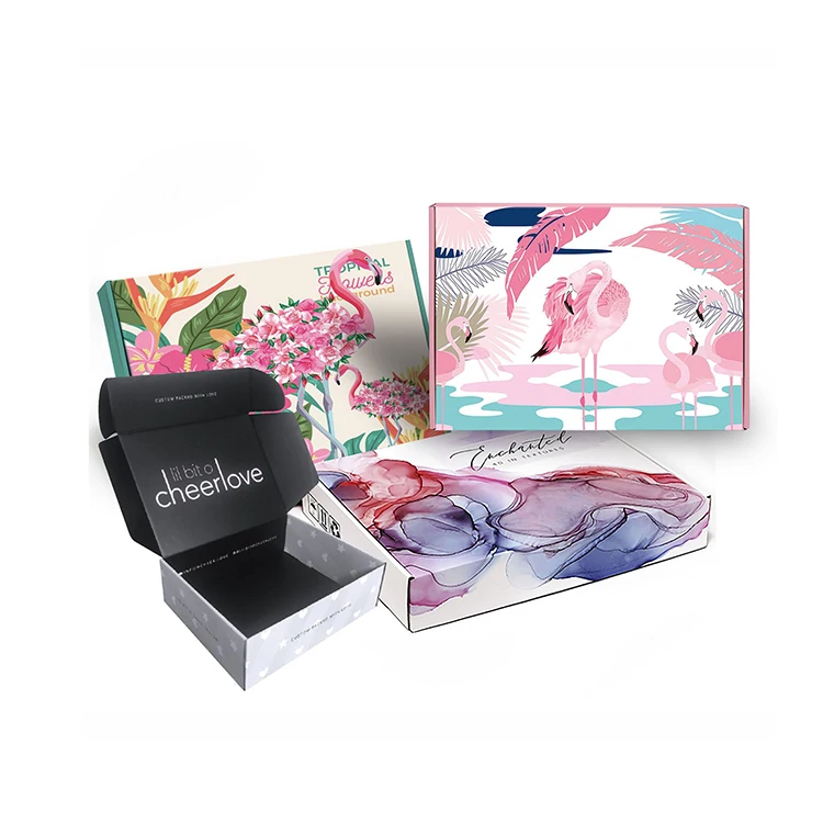 Custom Logo Printing E Flute Corrugated gift mailers Shipping Paper Packaging Boxes