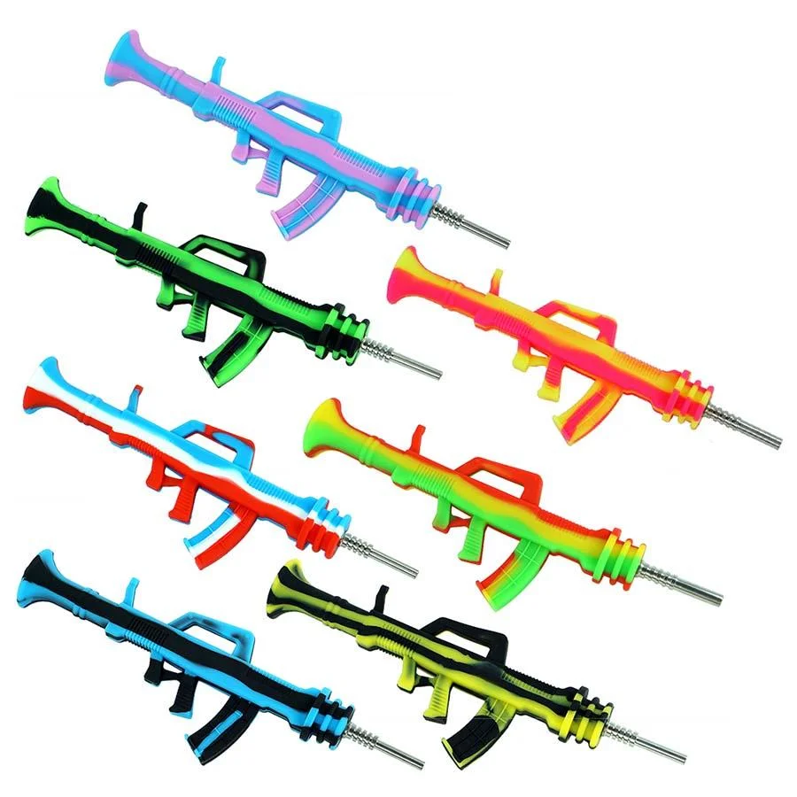 Пистолет AK 47, силиконовая трубка, нержавеющая сталь, титан, Нектар для дыма, коллектор нектаров