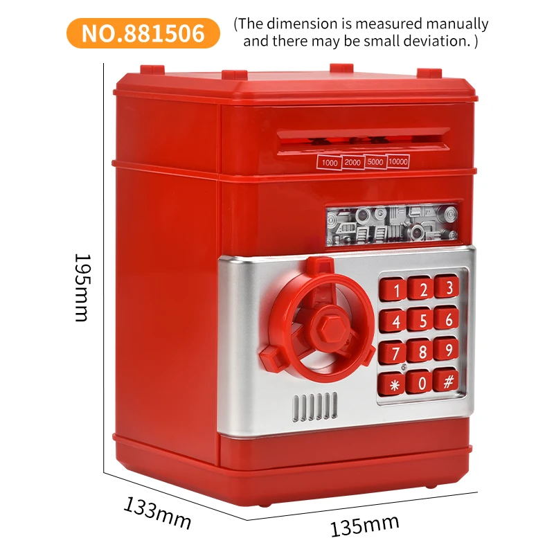 Novelty kids safe plastic paper money saving boxes digital password electronic atm piggy bank for kids