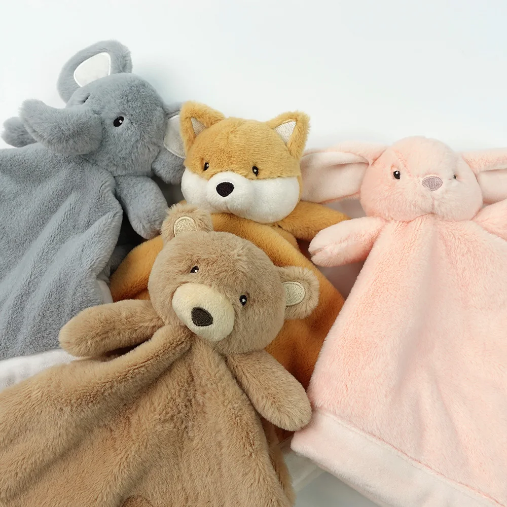 Baby Comforters Blanket Stuffed Toy Soft Comforter With Free Bpa Silicone Teether Newborn Gifts For Kids Machine Washable Toy