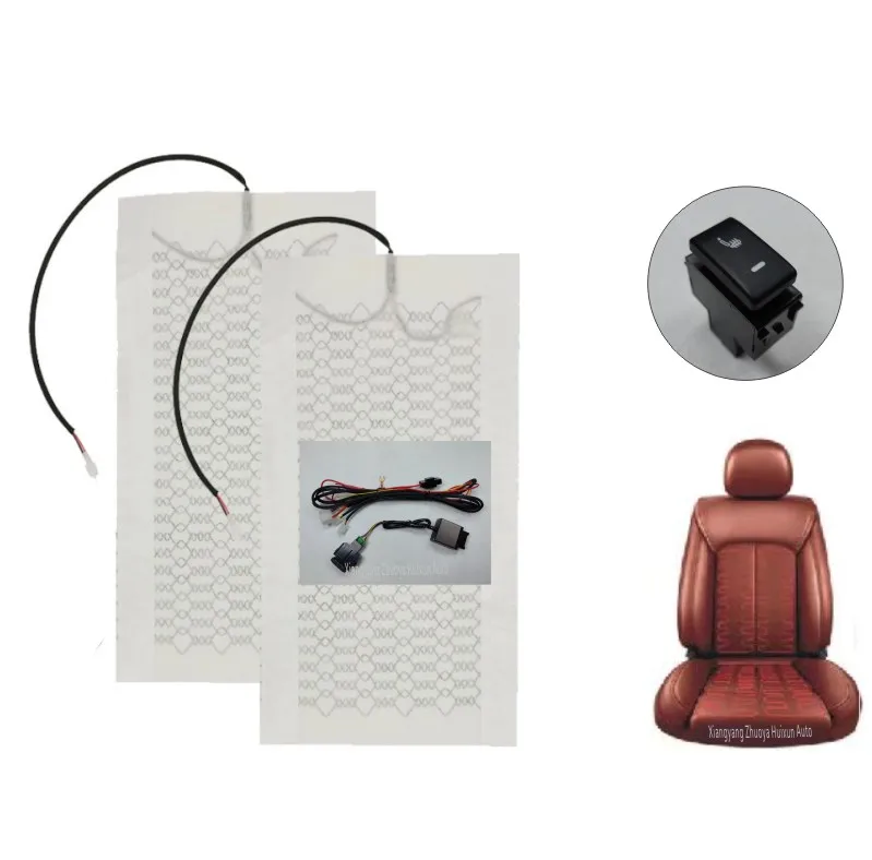 China original factory custom 12V carbon fiber car seat heater With square switch for universal cars