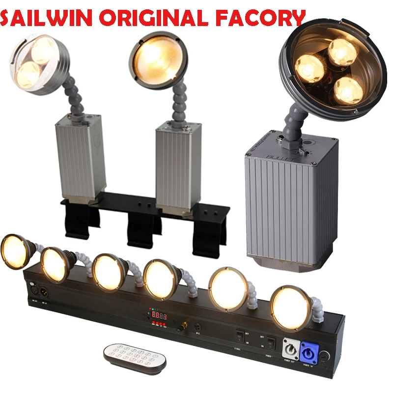 Sailwin Factory Bullet Epin 10W Warmwhite/Coolwhite Battery Powered LED Pinspot Light With 20in1 Charing Flight Case For Wedding