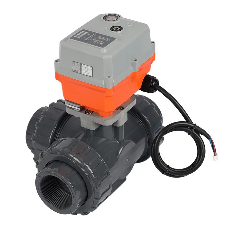 On-off Modulating Failsafe to Close 3 Way PVC UPVC Electric Water Treatment Control Valve Electric Actuator Ball Valve