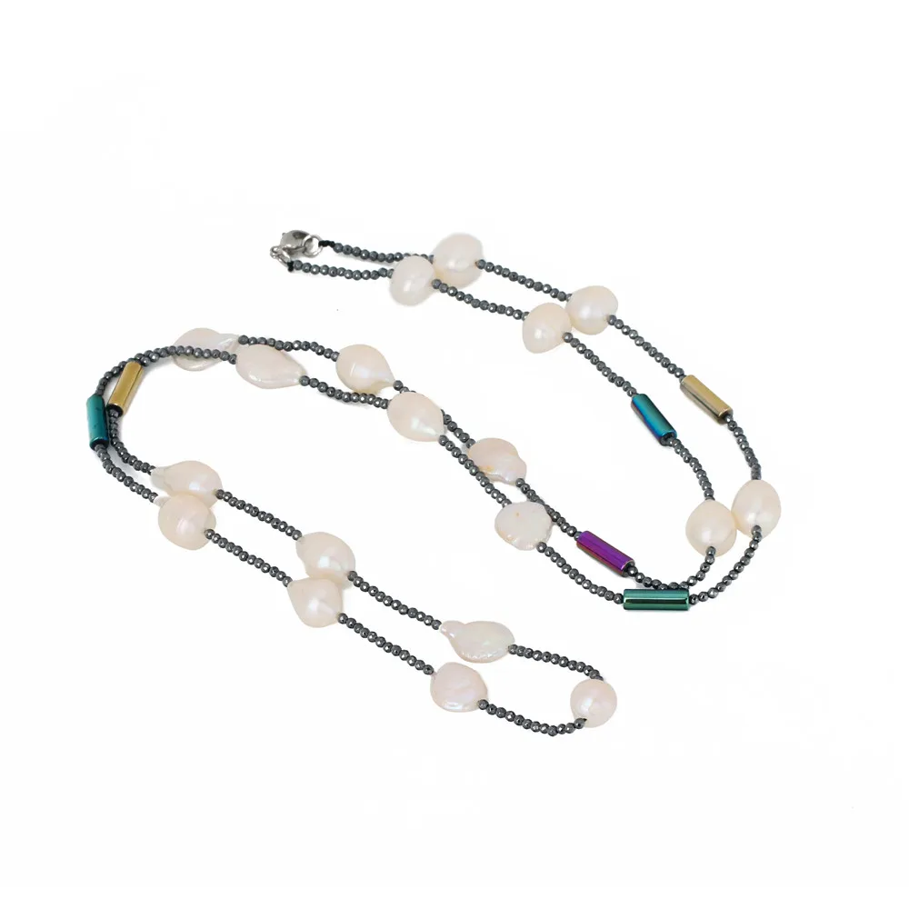 pearl necklace jewelry 2024 Wholesale simple design natural bead fresh water pearl necklace