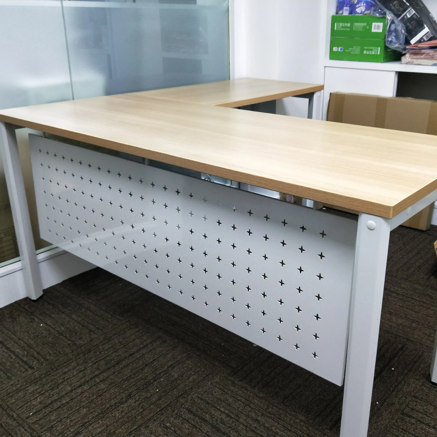 Commercial Furniture Modern executive desk office table design L shape office table