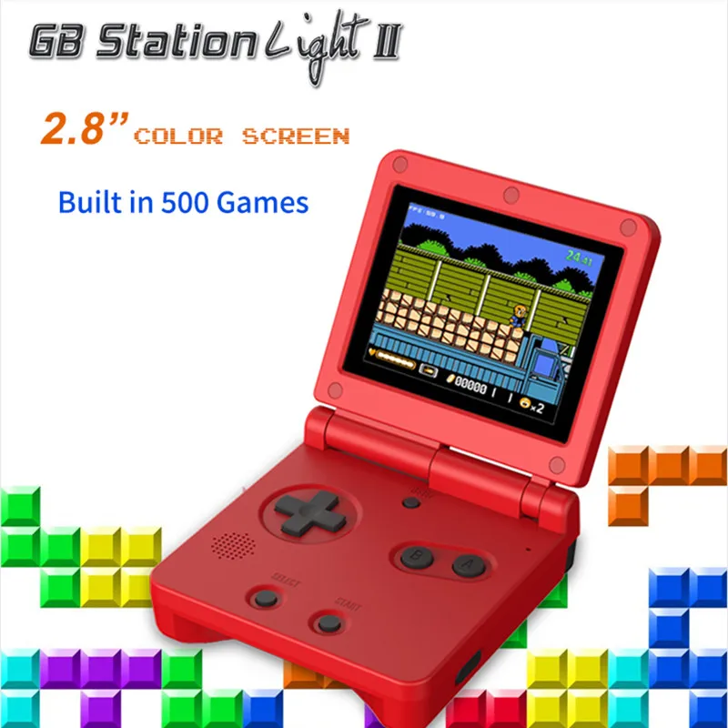 Sell like hot cakes Handheld game console flip GB FC game console 500 in 1 support five languages