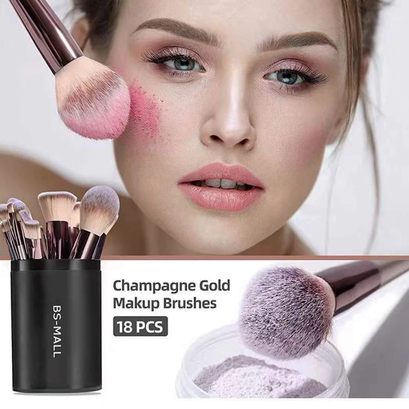 18 PCS make up brushes Professional makeup brush 2023 luxury gift wholesale Own Private Bamboo Handle Brushes Eco-friendly