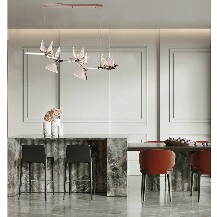 Modern LED Light Butterfly Organic Acrylic Home Romantic Dream Dining Room Chandelier