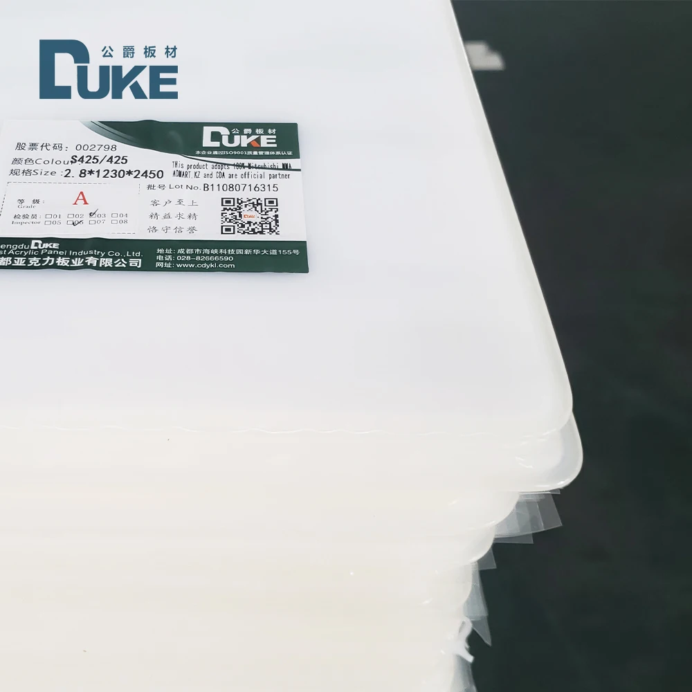  Высококачественный акриловый белый лист DUKE 2 8 мм 4 фута x