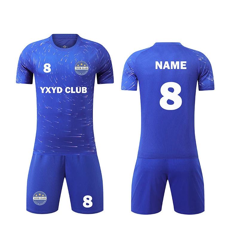 Оптовая продажа футбольная тренировочная рубашка с коротким рукавом Мужская фиолетовая Футбольная форма Молодежная школьная команда майка