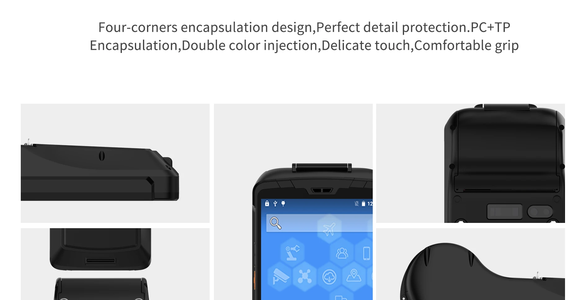 Android 8.1 PDA with built-in thermal printer Handheld industrial terminal rugged data collector printer