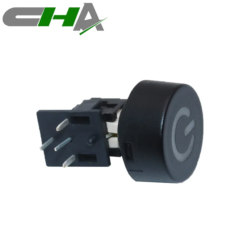 CHA C601 Series 12 volts Right Angle Type 12v 12mm LED Illuminated waterproof mini Push Button Switches tactile switch with cap