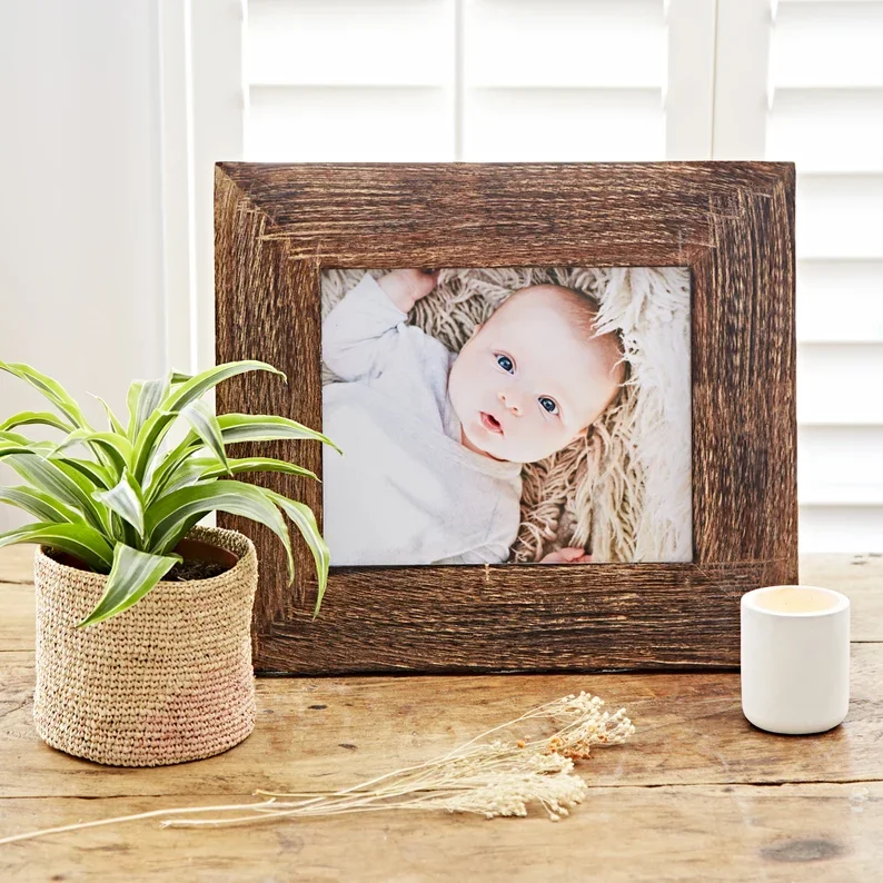 Natural Solid Oak Picture Frame Classic Wooden Photo Frame Wall Hanging Display Home Decor 21x30 30x40 40x50 50x70 cm