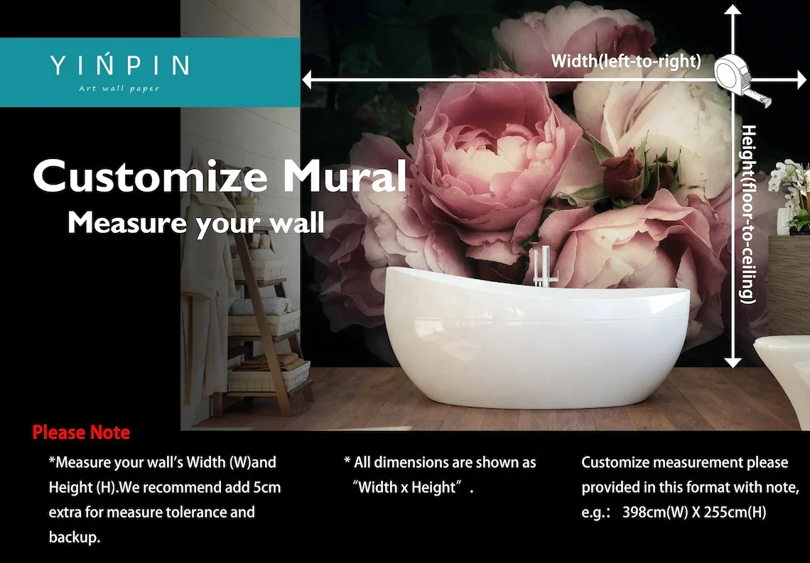 Beautiful dark peony floral wall paper peel and stick wallpaper