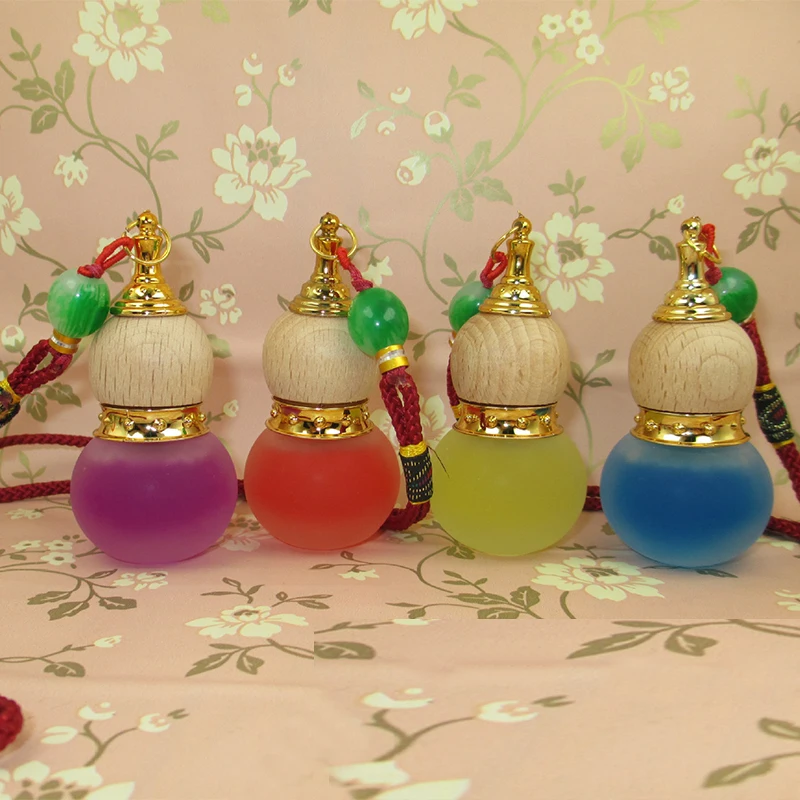 empty refillable multicolor glass perfume bottle car hanging drop pendant  gourd glass perfume bottle